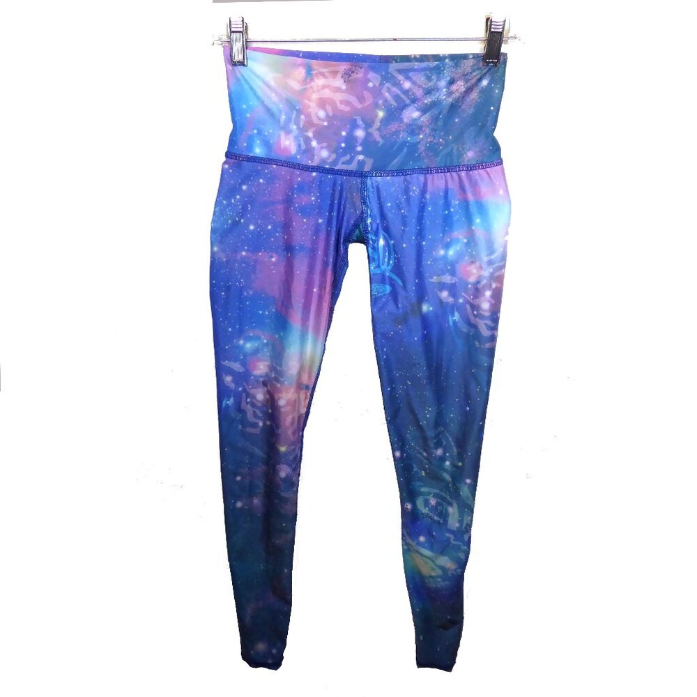 TEEKI Pink and Blue Galaxy and Symbols LEGGINGS X-Small